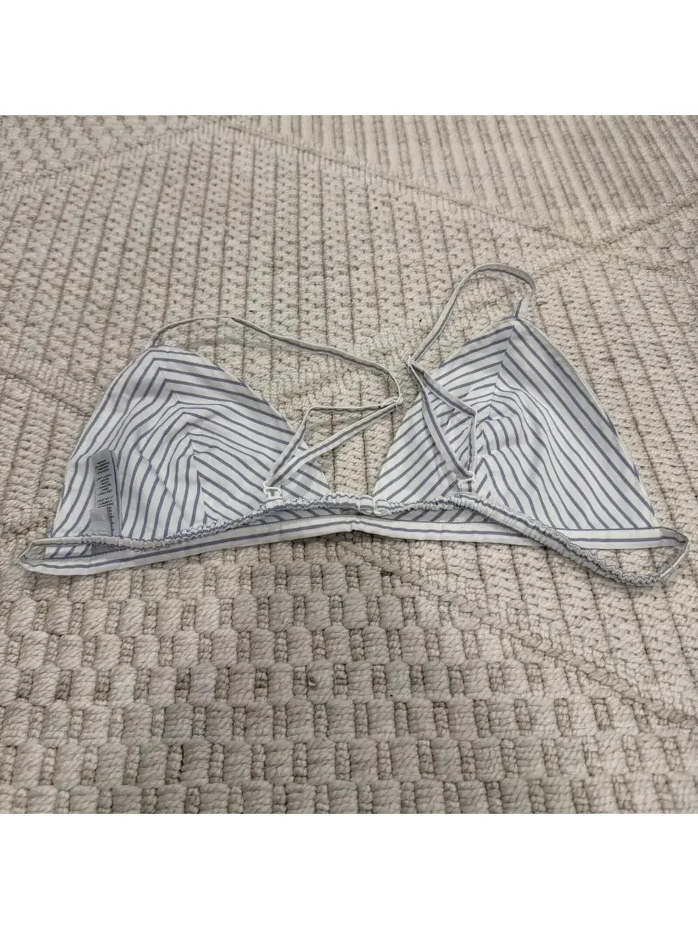 Skims Cotton Poplin Bralette in Zen Blue Stripe - Picture 5 of 5